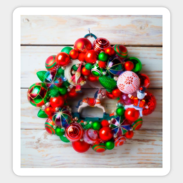 Rocking Horse Christmas Wreath Sticker by photogarry